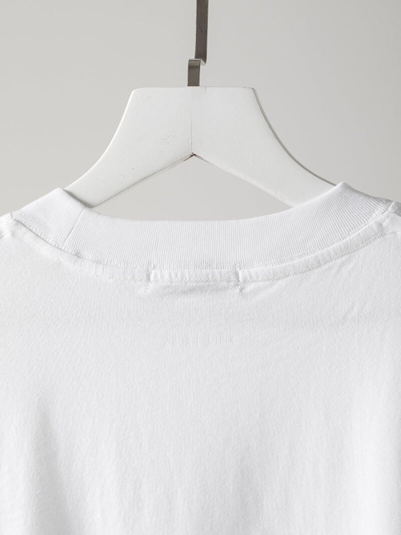 Letter Graffiti Watercolor Print Loose Cotton Women's White Short Sleeve T-shirt-ABT38WT - 图片 11