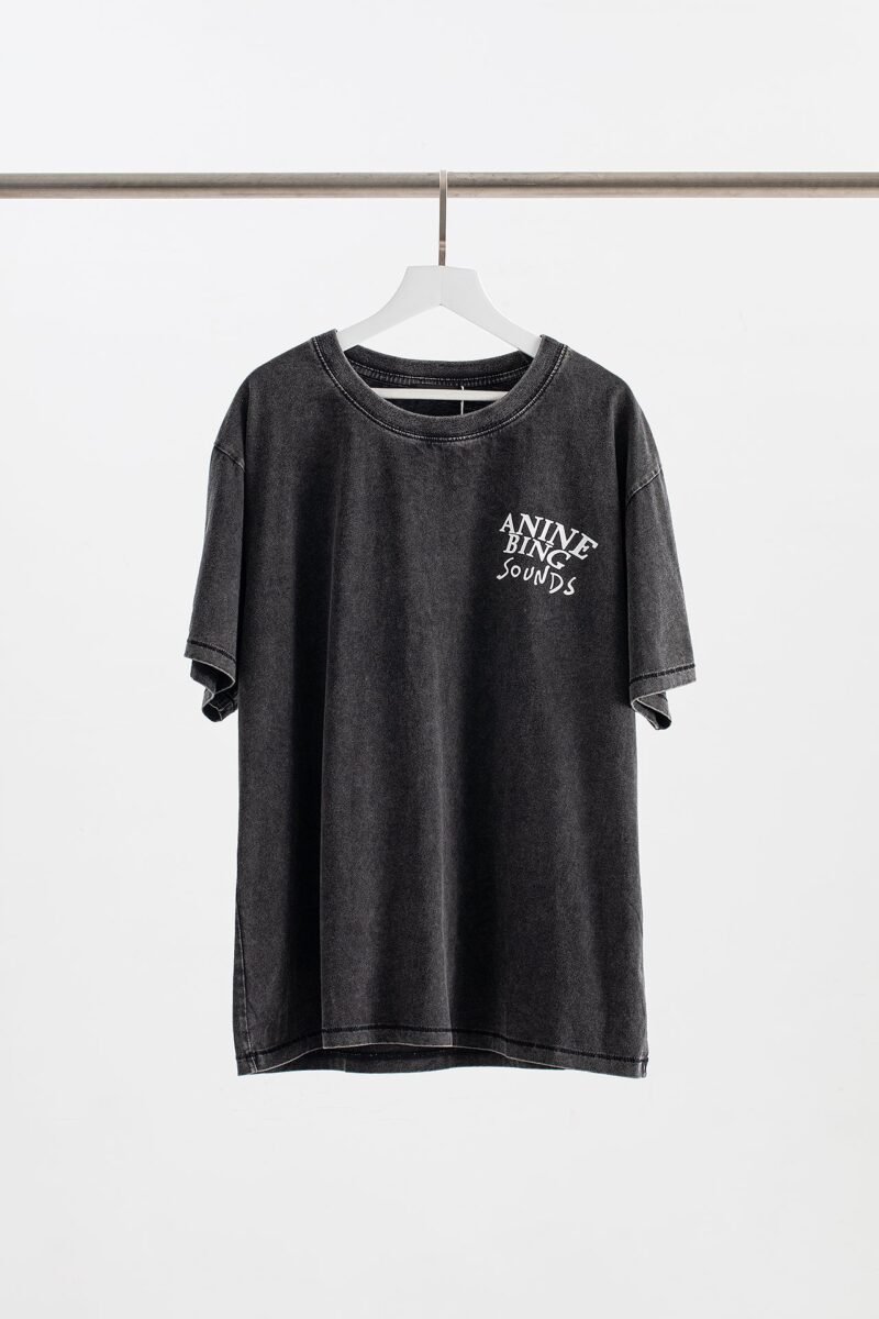 Graffiti Letter Print Loose Distressed Washed Women's Short-sleeved T-shirt-ABC05BK - 图片 2