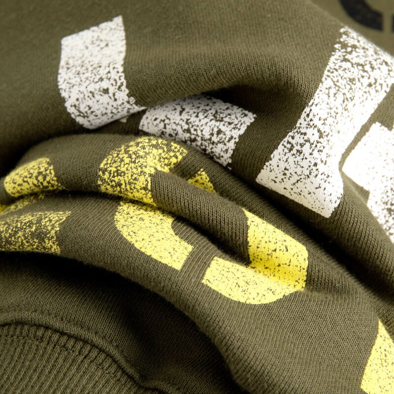 Army Green Letter Print Loose Fleece Women's Sweatshirt-ABS2457GN - 图片 12