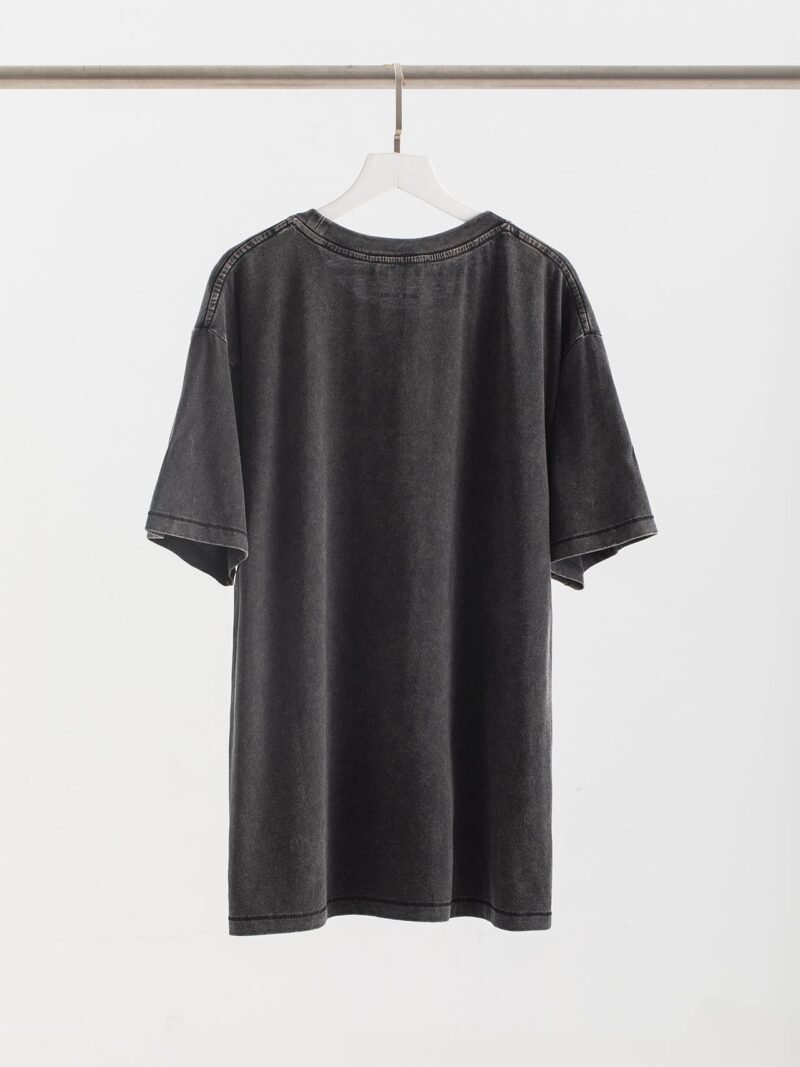 Summer Letter Printing Fried Color Washing Loose Distressed Women's Short-sleeved T-shirt-ABC02BK - 图片 4