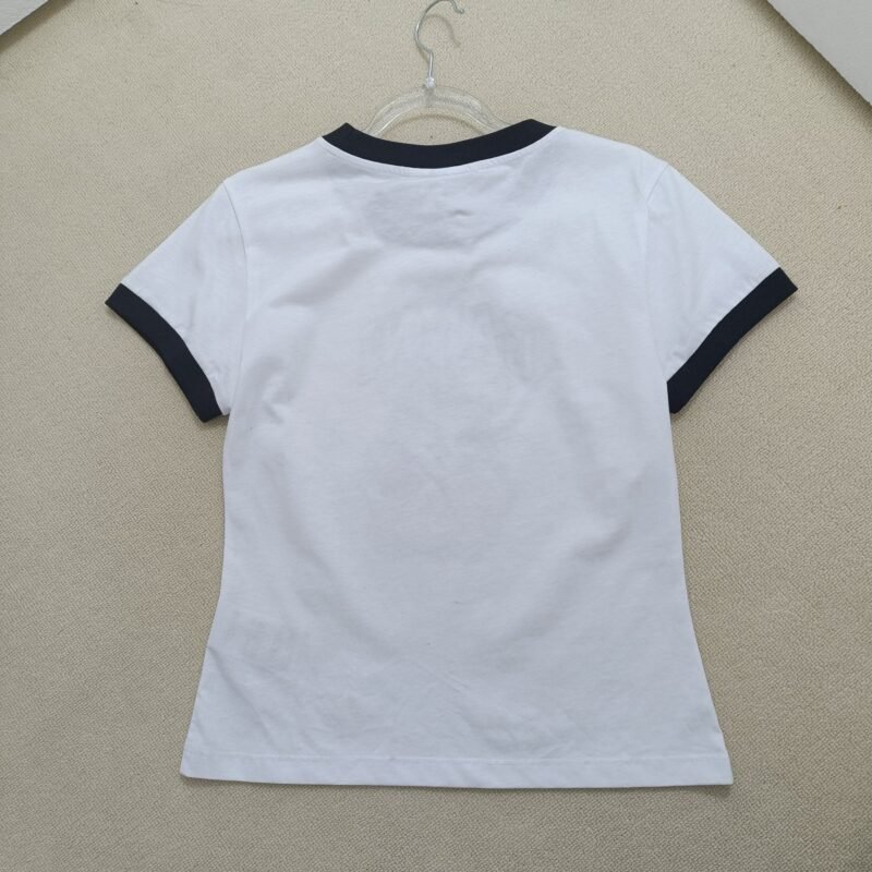Bear Graphic Printed Letter Cotton Slim Short Sleeve T-shirts Women-GN04 - 图片 5