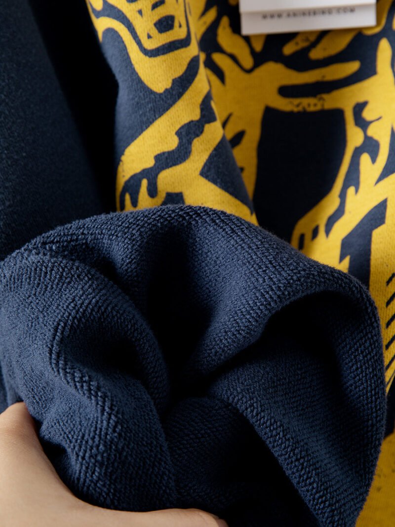 Tiger BING Print Fried Color Washing Navyblue Women's Fleece Sweatshirt-ABS2430BL - 图片 13