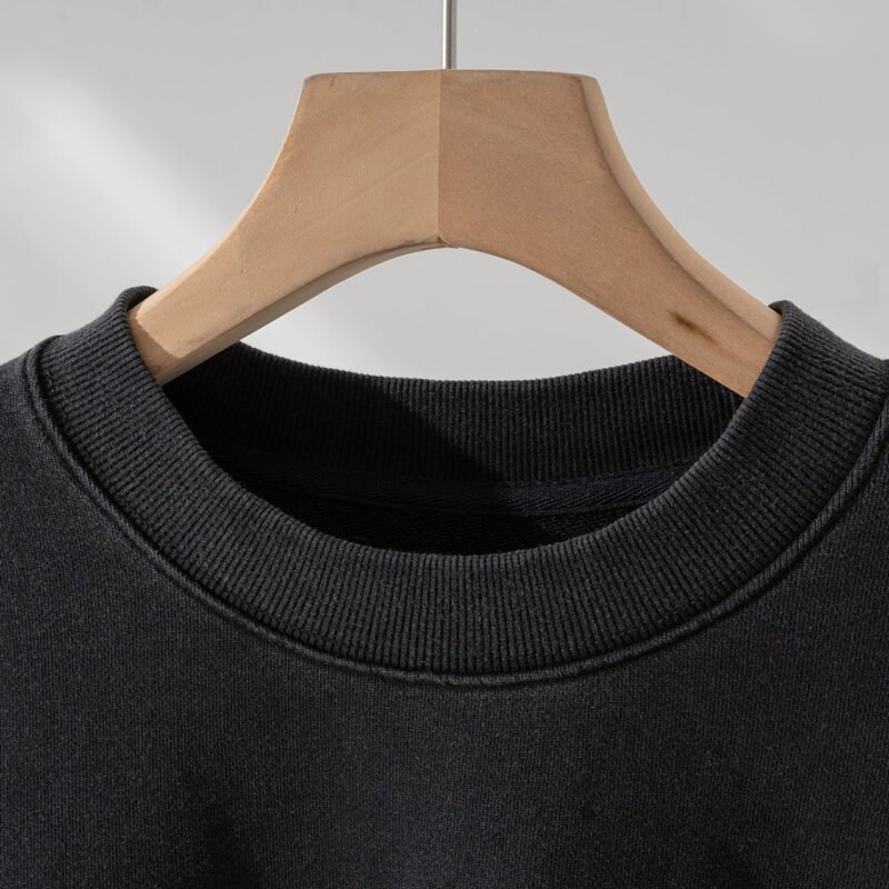 Love Letters Printed Distressed Black and Gray Women's Sweatshirt-ABS2506BK - 图片 3