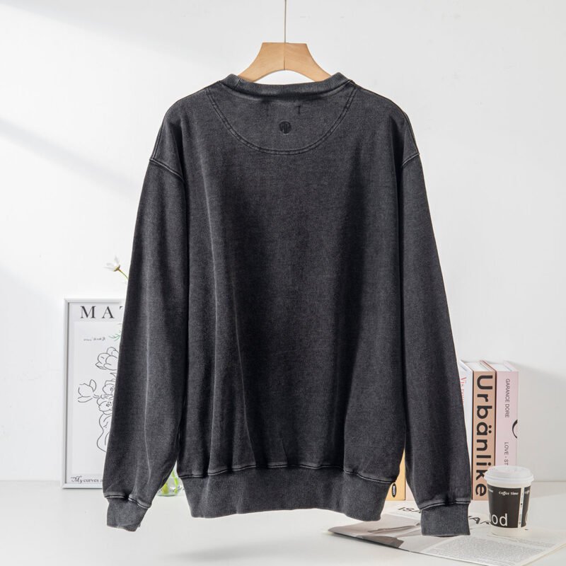 Letter Classic Fleece Women's Long Sleeve Crewneck White Sweatshirt-ABS2450WT - 图片 27