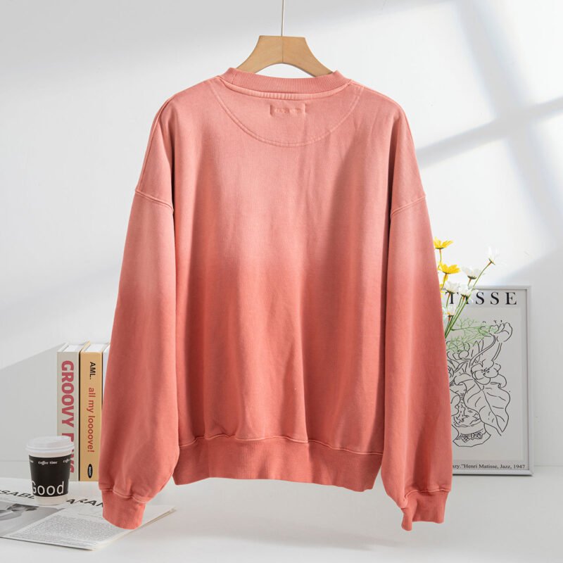 Letter Printed Light Green Round Neck Long Sleeve Women's Sweatshirt-ABS2416LD - 图片 19