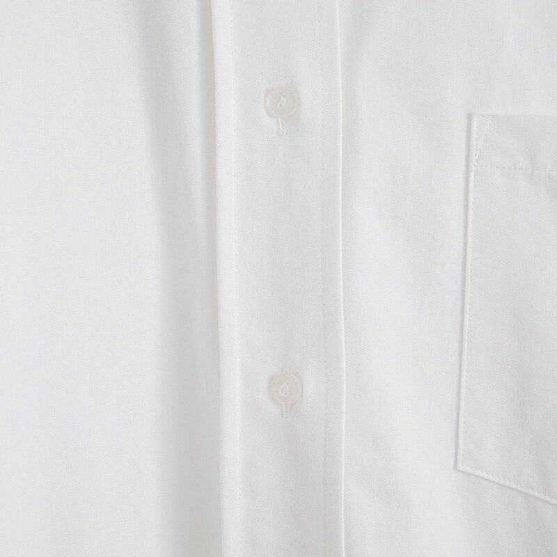Three-color Classic Loose Logo Embroidery Lapel Hem Curved Women's Shirt-ABB01BL - 图片 10