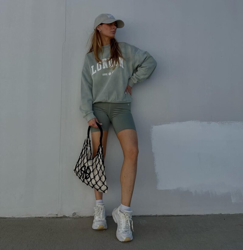 Letter Classic Fleece Women's Long Sleeve Crewneck White Sweatshirt-ABS2450WT - 图片 38