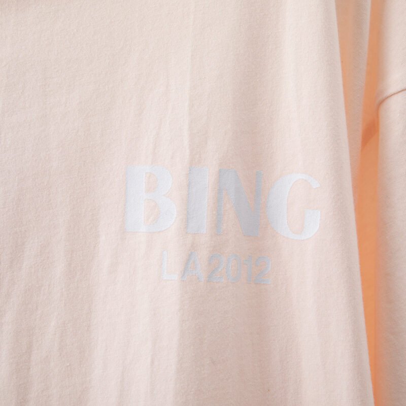 Classic Letter Print Pink Round Neck Women's Loose Short Sleeve T-Shirt-ABT42PK - 图片 6