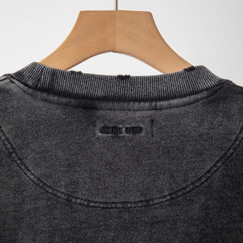 Autumn and Winter BING Printed Washed Color Ripped Loose Women's Sweatshirt-ABS2448BK - 图片 11