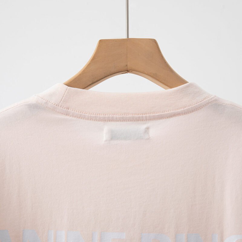Classic Letter Print Pink Round Neck Women's Loose Short Sleeve T-Shirt-ABT42PK - 图片 10