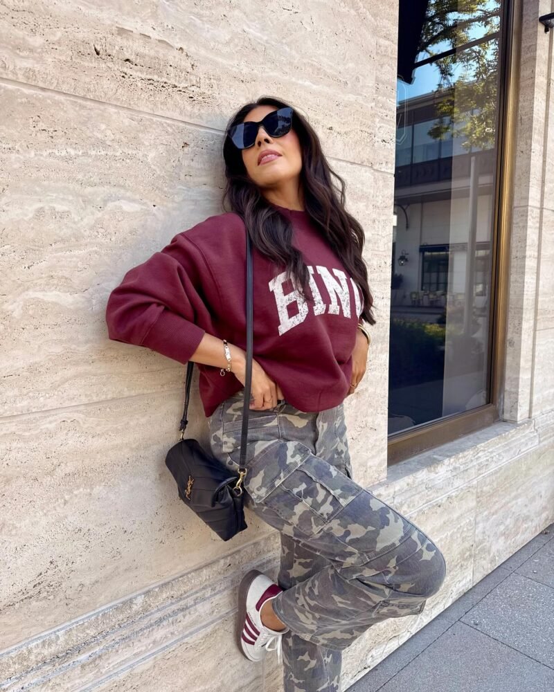 Navyblue BING Printed Fleece High Collar Loose Women's Sweatshirt-ABS2492RED - 图片 12