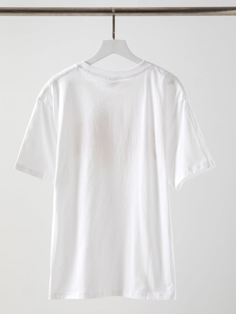 Women's White Letter Print Short Sleeve T-shirt-GN53 - 图片 7