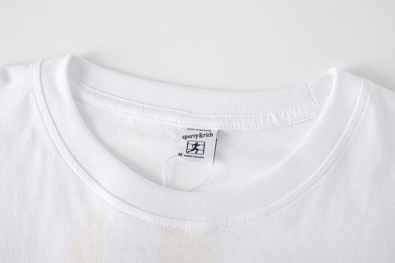 Letter Print White Cotton Short Sleeve T-shirt Tops-GN56 - 图片 8