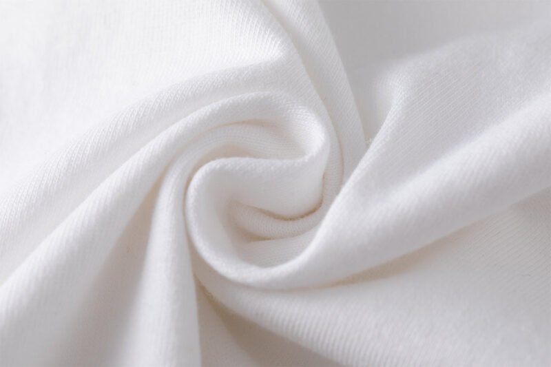 White Cotton Classic Letter Print T-shirt Women-GN55 - 图片 12