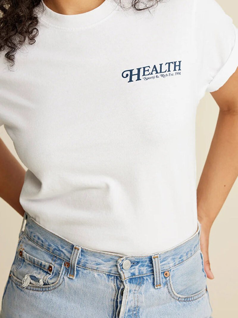 White Letter Print Short Sleeve Tops Tees Women-GN57