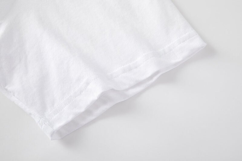 Letter Print White Cotton Short Sleeve T-shirt Tops-GN56 - 图片 10