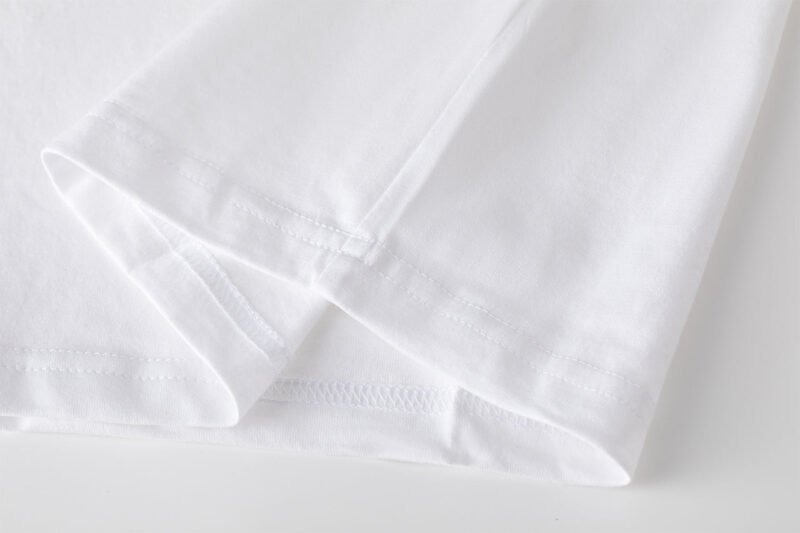 White Cotton Classic Letter Print T-shirt Women-GN55 - 图片 10
