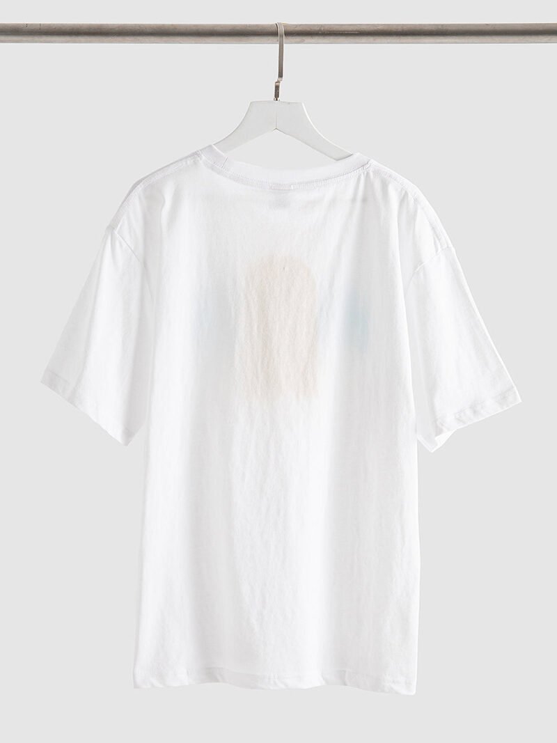 Letter Print White Cotton Short Sleeve T-shirt Tops-GN56 - 图片 7