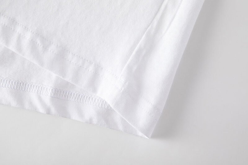 Letter Print White Cotton Short Sleeve T-shirt Tops-GN56 - 图片 12