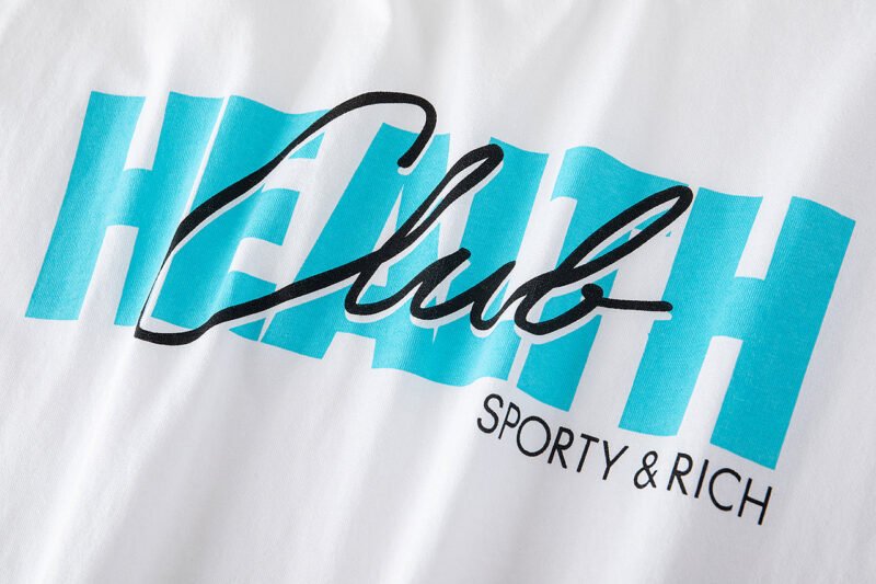 Letter Print White Cotton Short Sleeve T-shirt Tops-GN56 - 图片 9