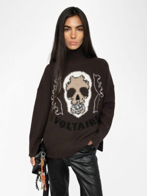 ZDV165 Cashmere Bleeza skull-embellished turtleneck sweater
