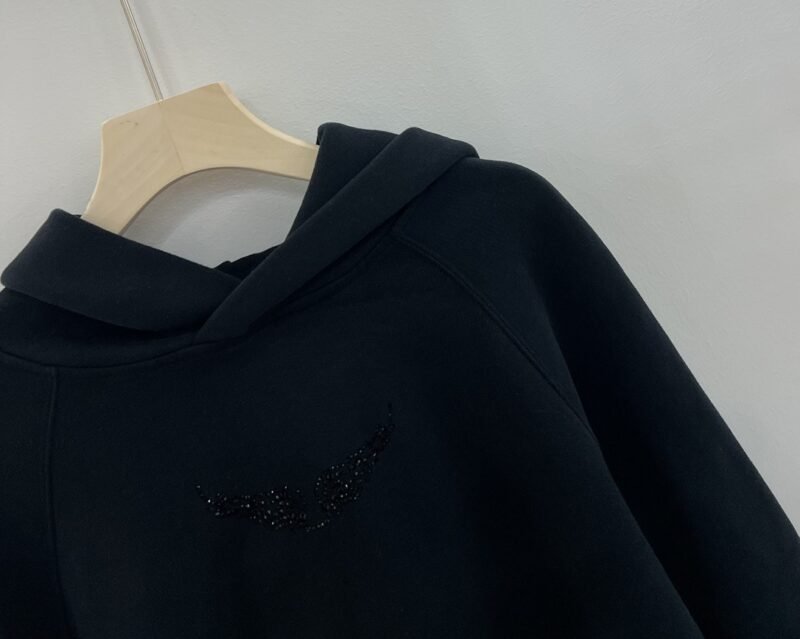 ZDV154 Car Graphic Strass Loose Hoodie Sweatshirt - 图片 9