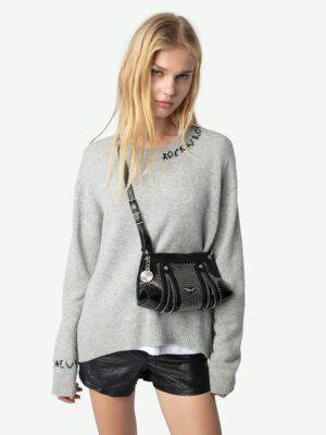 ZDV159 Letter Embroidered Cashmere Sweater