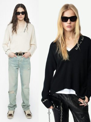 ZDV160 Letter Cashmere Knitted Sweater