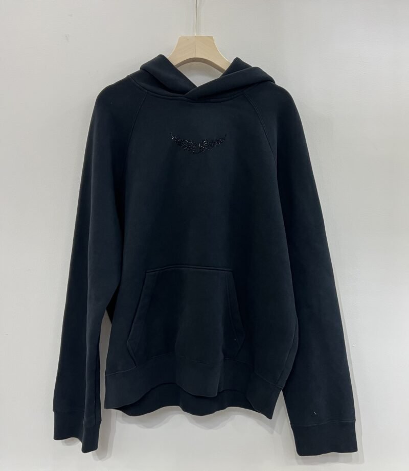 ZDV154 Car Graphic Strass Loose Hoodie Sweatshirt - 图片 5